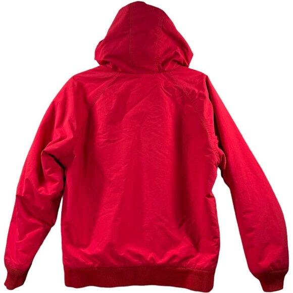 Lands' End Boy Size Large 14/16 Unisex Red Hooded Fleece Windbreaker Jacket - Picture 2 of 9